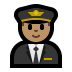 👨🏽‍✈️ man pilot: medium skin tone display on Windows